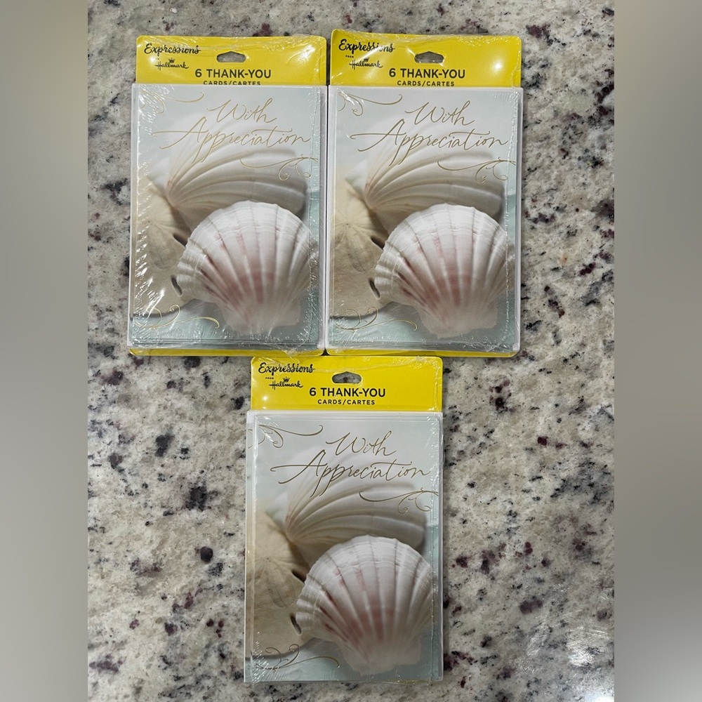 3 Hallmark Expressions Beach Themed packs of 6 blank With Appreciation cards NWT